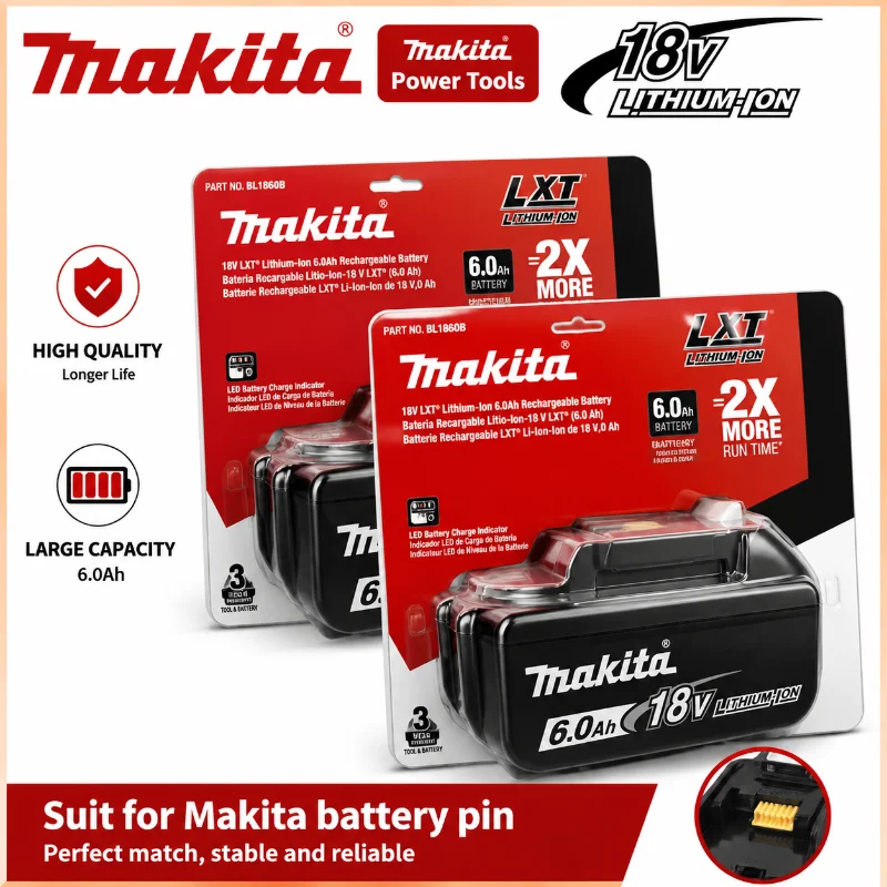 Für Makita 18V Akku, wiederaufladbarer Lithium-Ionen-Akku für Elektrowerkzeuge, austauschbar, 18V 6.0 LXT BL1860B BL1860BL1850 BL1830