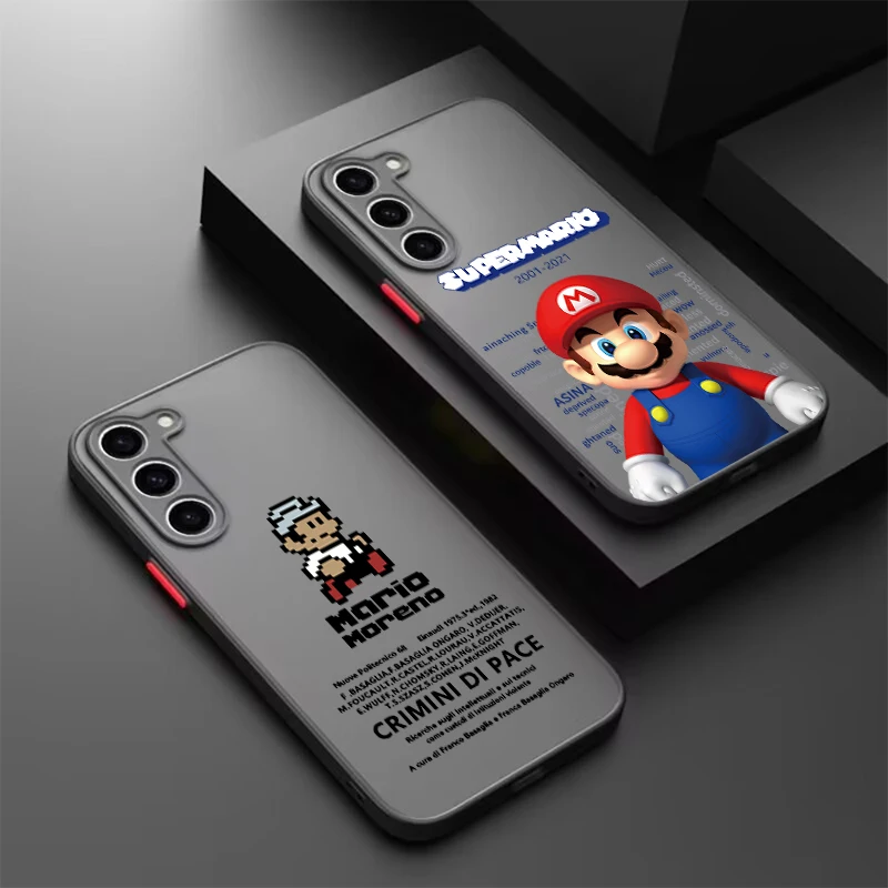 Trend Supers M-Marios Cartoon Frosted Translucent For Samsung Note 20 A35 A03 A54 A35 A22 A34 A14 A24 A04 A55 5G TPU Phone Case