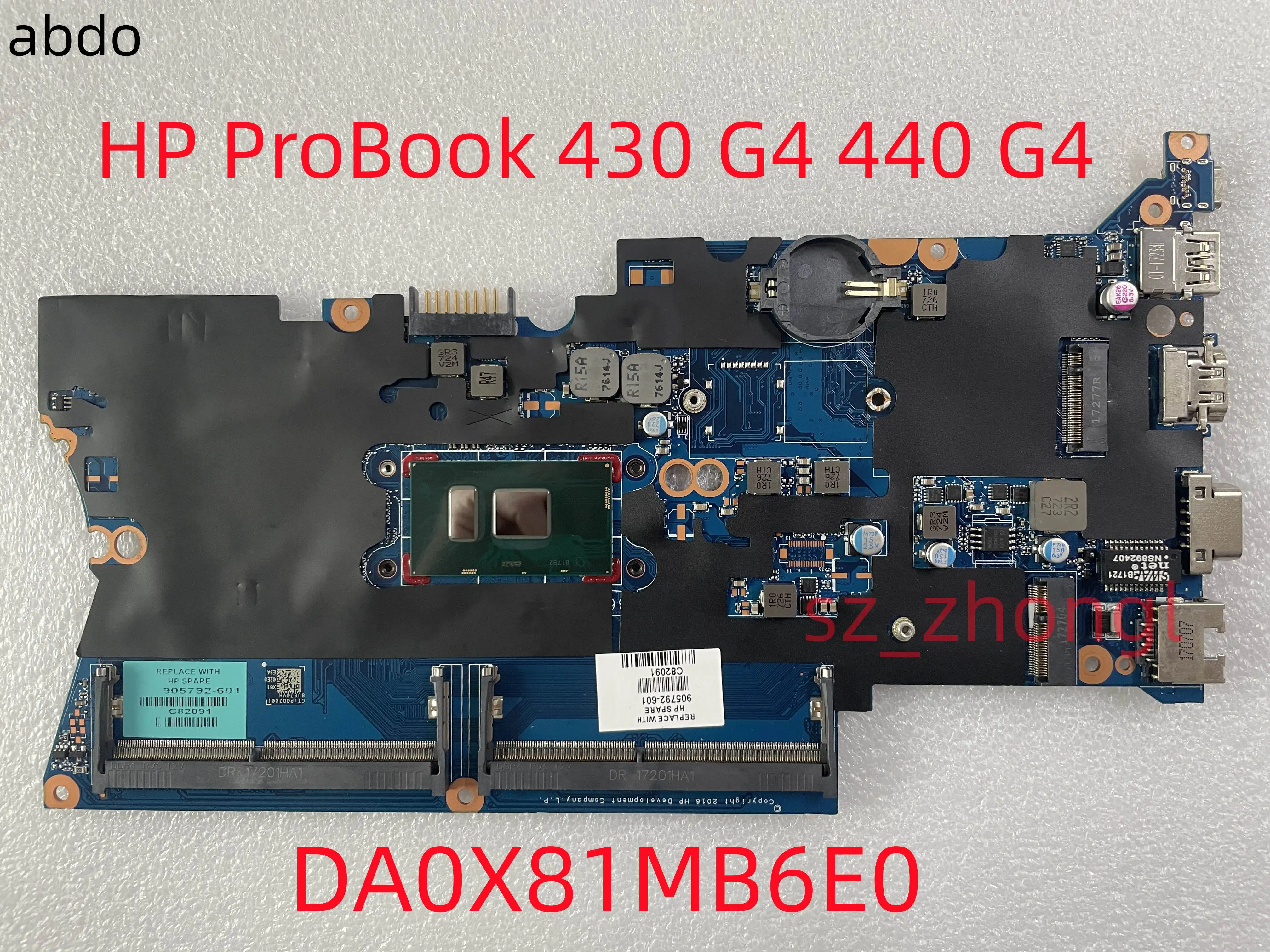 DA0X81MB6E0 For HP ProBook 430 G4 440 G4 Laptop Motherboard  UMA With i3 i5 i7 CPU DDR4 905792-601 905794/905796-001 905797-601