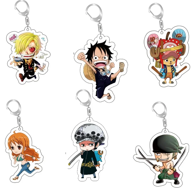 

One Piece Luffy Zoro Nami Anime Keychain Students Fan Gift Bag Charms Key Chain Pendant Exemplary Ornaments Animation Products
