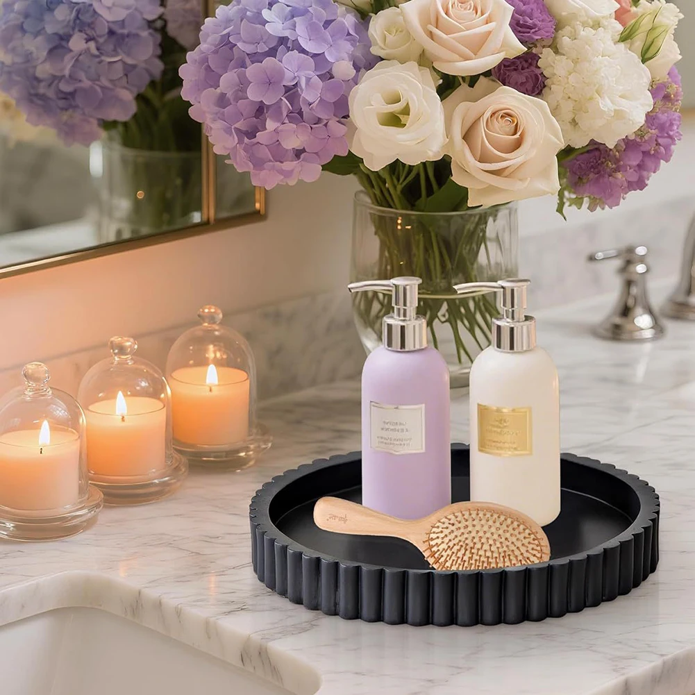 Modern Silicone Bathroom Vanity Tray Organiser Waterproof Kitchen Sink Soaps Tray Heat Resistant And Dishwasher Safe Table Decor