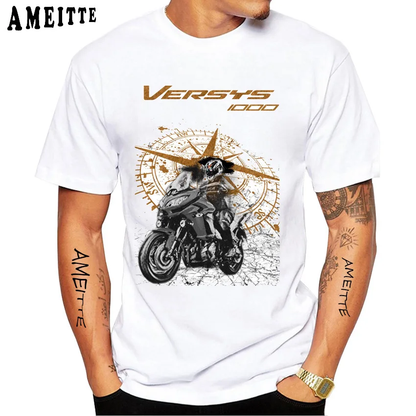 Versys 1000 850 Motorcycle RiderT-Shirt New Men Short Sleeve Boy Mountain GS Adventure Sport Tshirts Casual White Riding Tees