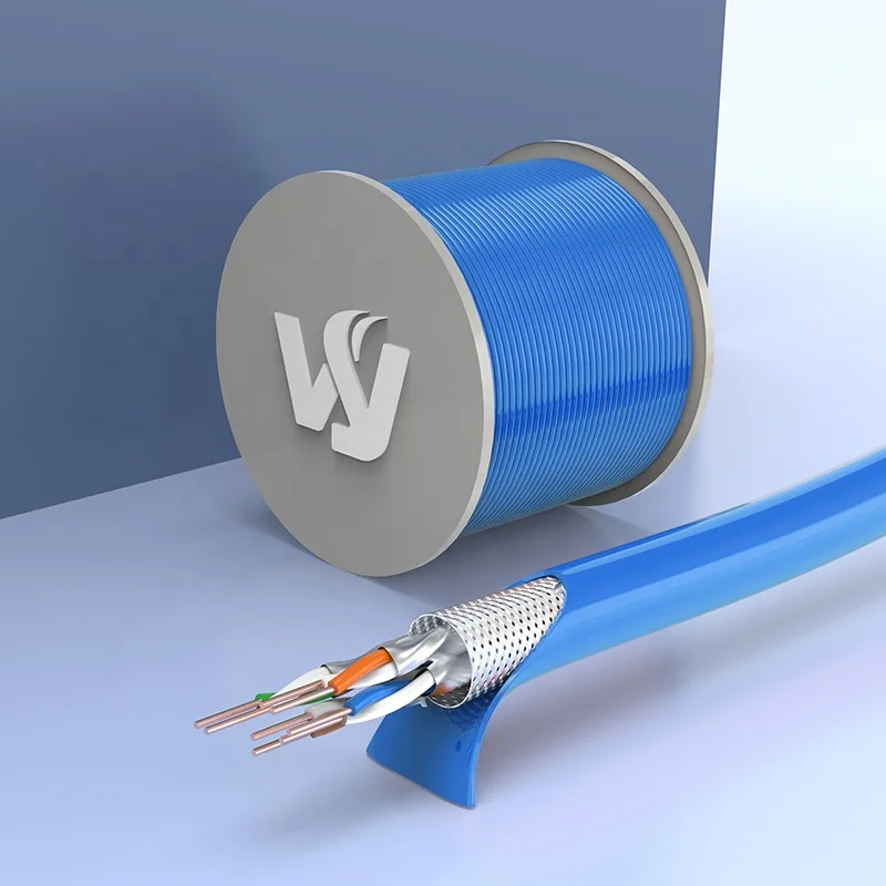 Linkwylan Network Lan Cable Cat6A SFTP Gigabit 10GBit Installation Cable Oxygen-free Copper Wires Indoor LSZH