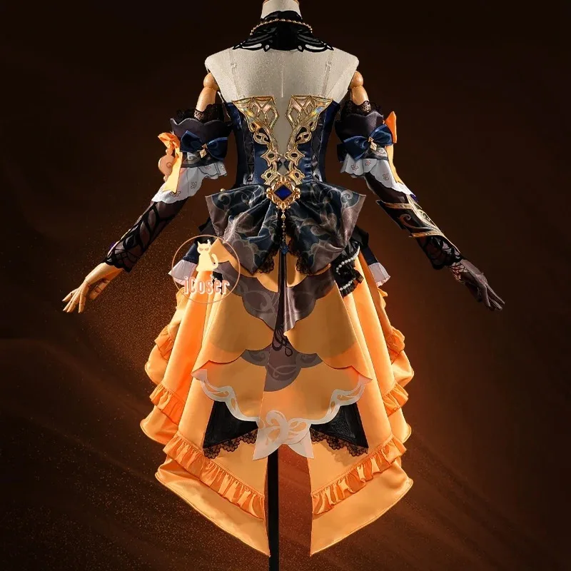 Костюм для косплея Navia, парик Genshin Impact, платье, униформа Fontaine Spina Di Rosula, шляпа Clorinde, вечерние костюмы на Хэллоуин для женщин