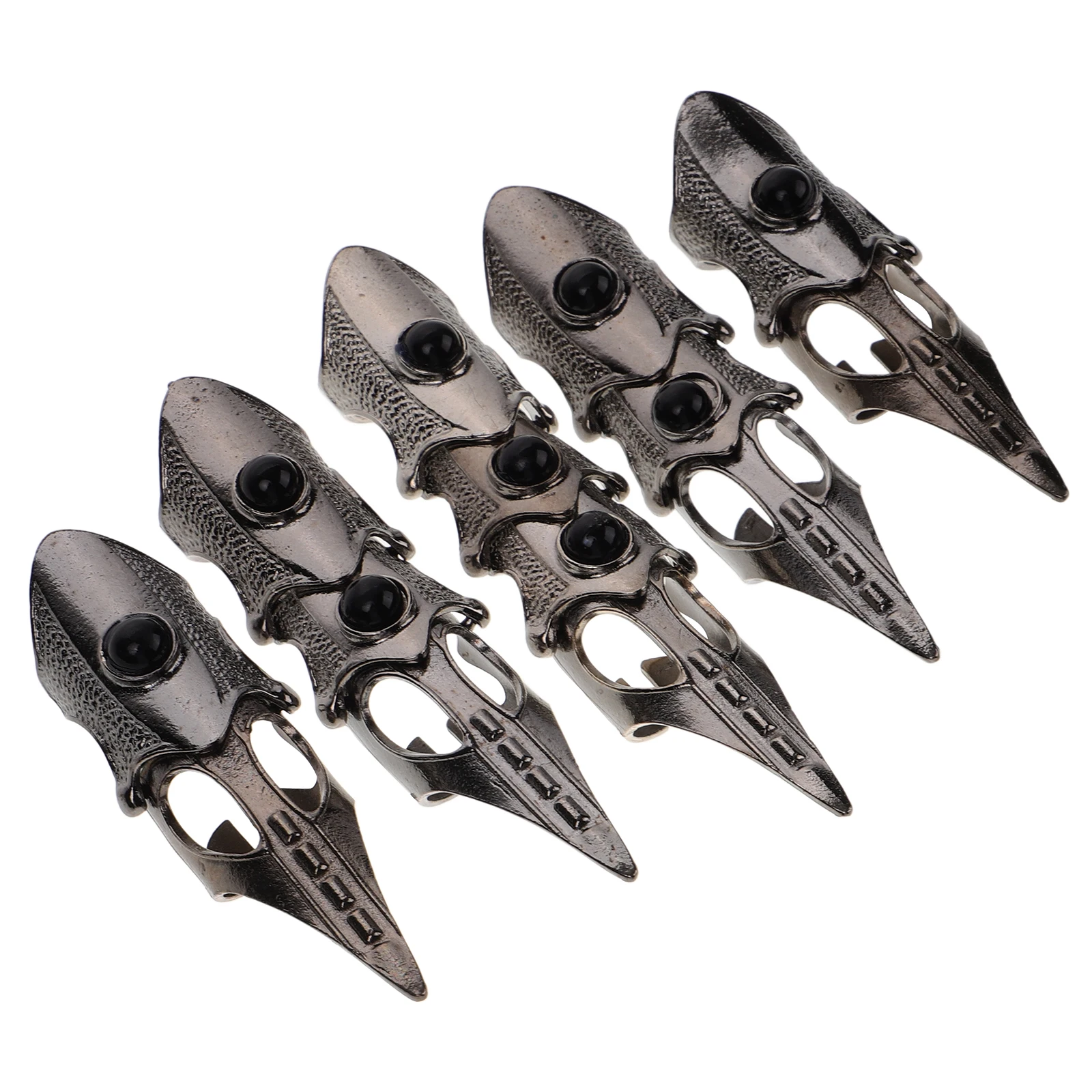 

5pcs Punk Skull Long Finger Rings for Men Women Joint Full Finger Rings Halloween Party Gothic Hip Hop Accessories Retro