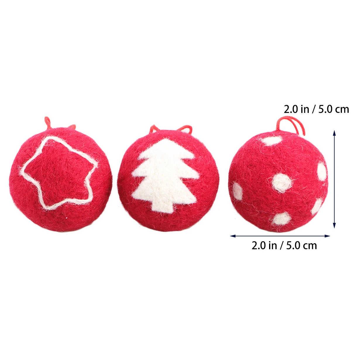 

6 Pcs Hanging Wool Ball Pendant Decorations Christmas Baubles Indoor Xmas Ornaments for Tree