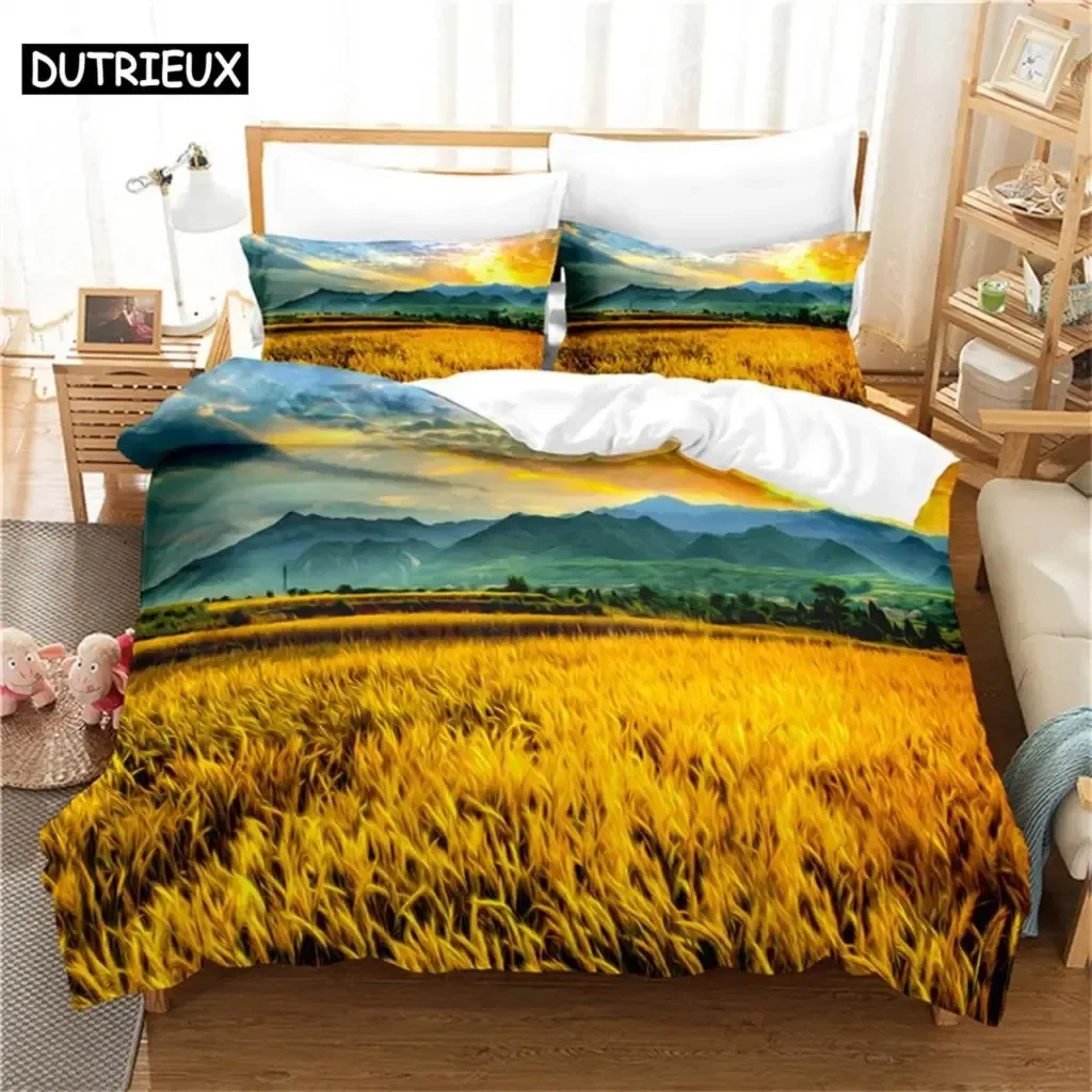 Ear of rice Comfortable Duvet Quilt Cover Pillowcase Bedding Set Children Bedroom Decoration Home Textile