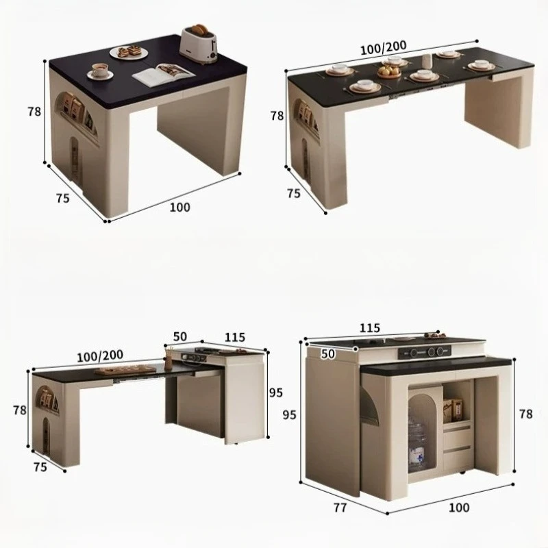 Luxury Chairs Dining Table Italian Coffee Extendable Bar Islands Vintage Foldable Table Wood Center Dinning Room Furniture