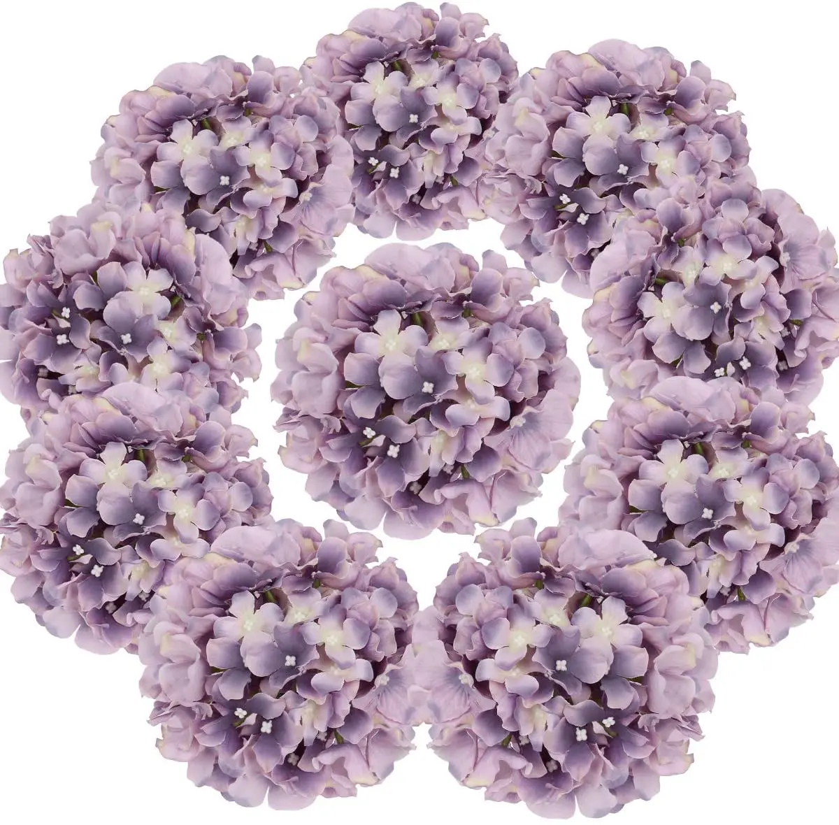 10er-Pack Seiden-Hortensien-Blumen, künstliche Blumenköpfe, volle Hortensien mit Stielen für Hochzeit, Zuhause, Party, Geschäft, Babyparty, Dekoration – Detail 13