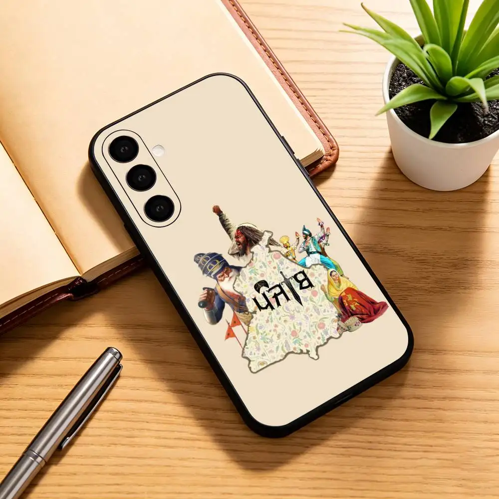 ART P-Punjab Map  Phone Case Black Silicone Soft For Samsung Galaxy A73,A72,A71,A70,A53,A52,A51