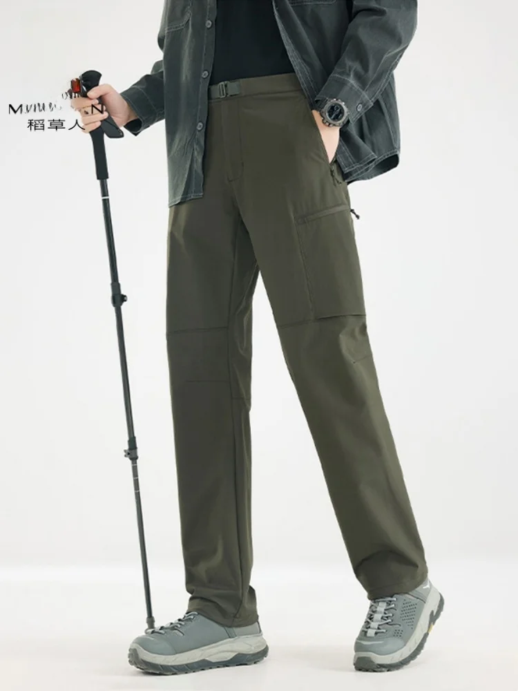 

Высокоэластичные повседневные брюки для мужчин: дышащие, водонепроницаемые, ветрозащитные, для походов, быстросохнущие, для скалолазания, прямого кроя