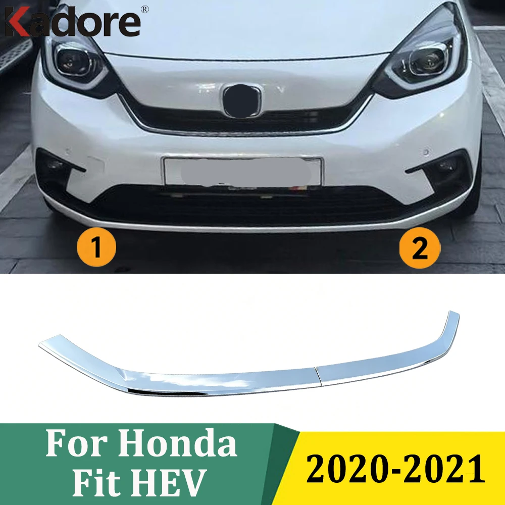 

For Honda Fit HEV 2020 2021 ABS Chrome Front Bumper Grill Cover Trim Strip Lower Grille Molding Car Styling Accessories
