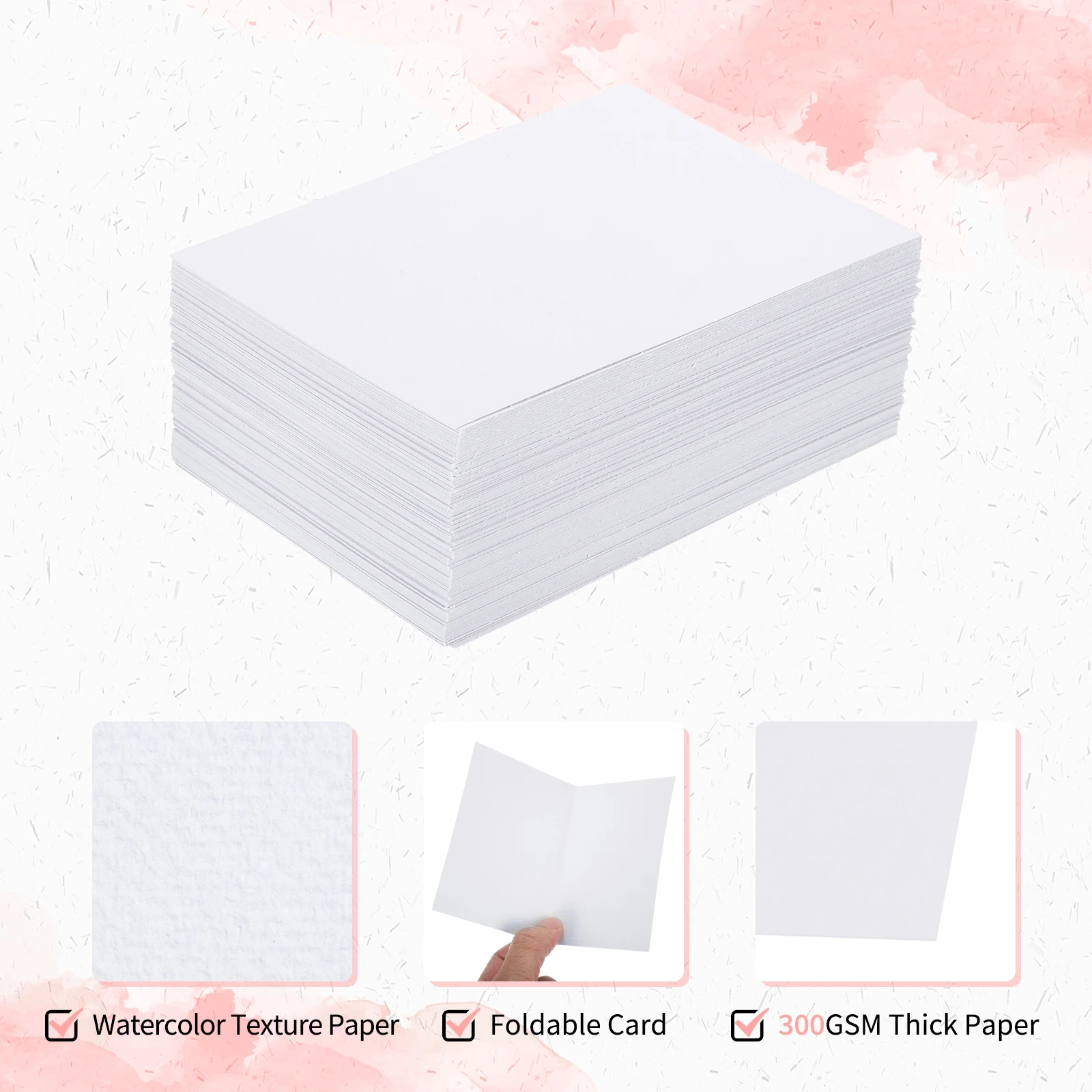 300Sheets Watercolor Paper Bulk Water Color Cotton Paint Paper Cold Press 92lb/250 GSM for Art Painting Artists Drawing Supplies