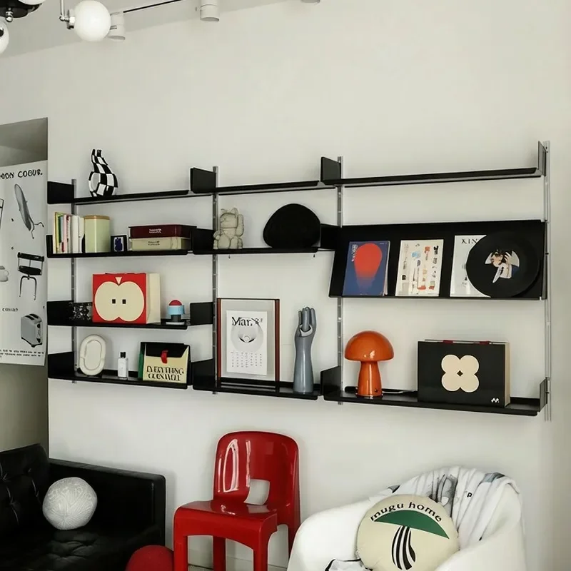 Creative Wall Mounted Display Shelf Wall Track System Modular Bookshelf Free Combination Storage Rack for Home Office Decor