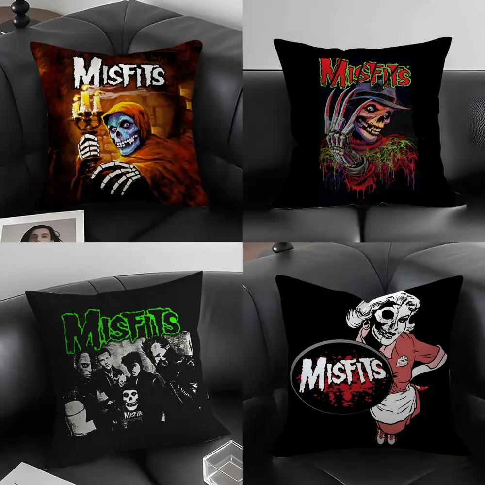 The M-Misfits Band Cushion Cover Pillowcase Ultra Soft Skin Friendly Fabric Cloud Like Comfort & Concealed Zipper