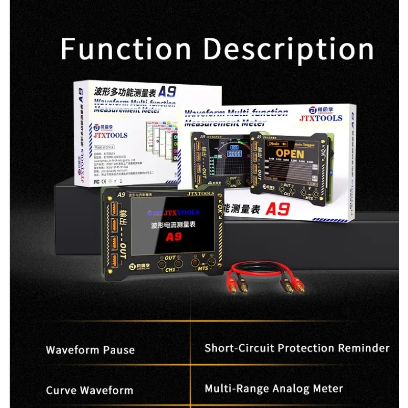 JTX A9 Curve Waveform Multifunction Meter 0-36V High Precision Ultra Fast Diode Scan 4 Inch HD Display