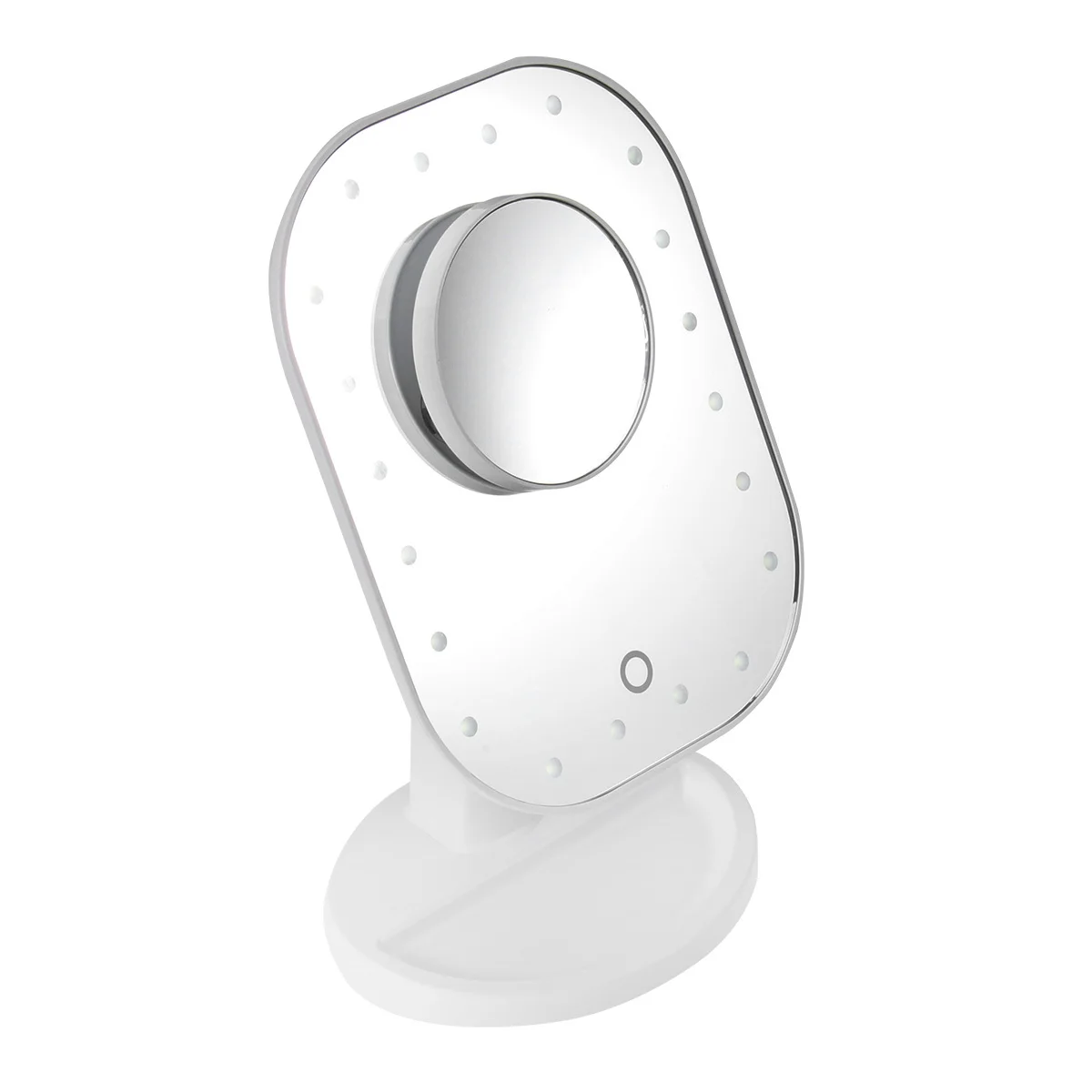 Schoonheidsspiegel met 10x vergrotende spot 20 LED-verlichting USB oplaadbare aanraakbediening Geheugenfunctie Opvouwbare standaard