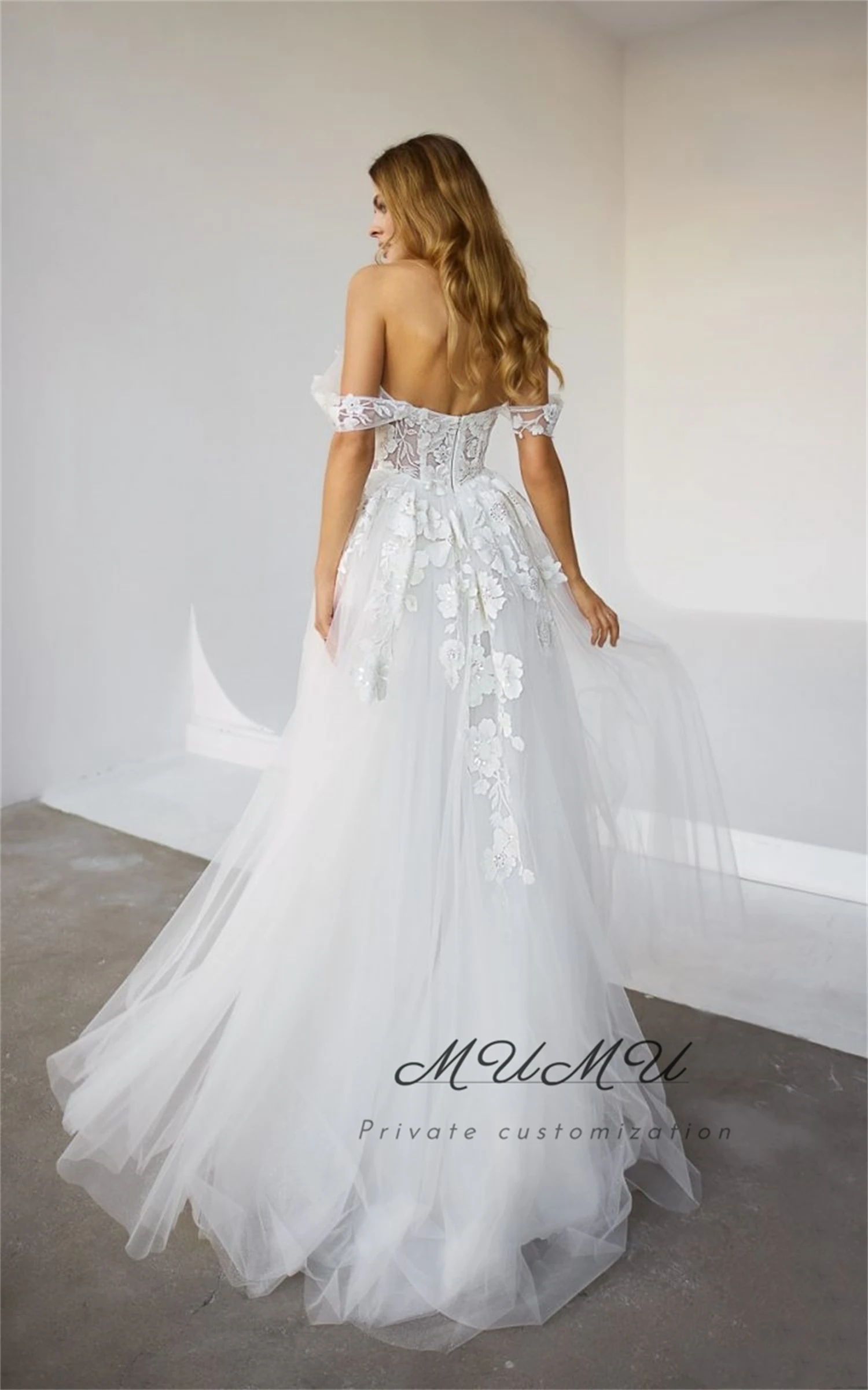 MuMu Customized Wedding Dress Платье Вечернее Women Elegant Party فساتين سهرة Bride Dress Plus Size Wedding Dresses White Dress