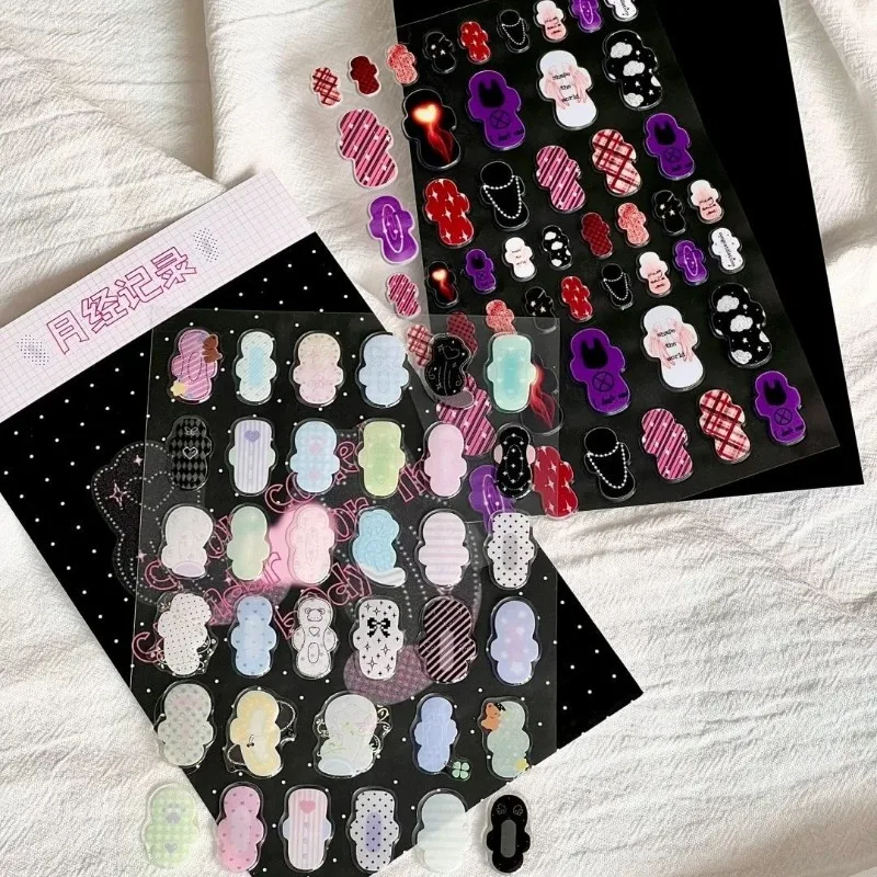 

Cute Cartoon Sanitary Pad Jelly Stickers Period Tracker DIY Scrapbooking Decals Feminine Care Stickers Kawaii Journal Supplies