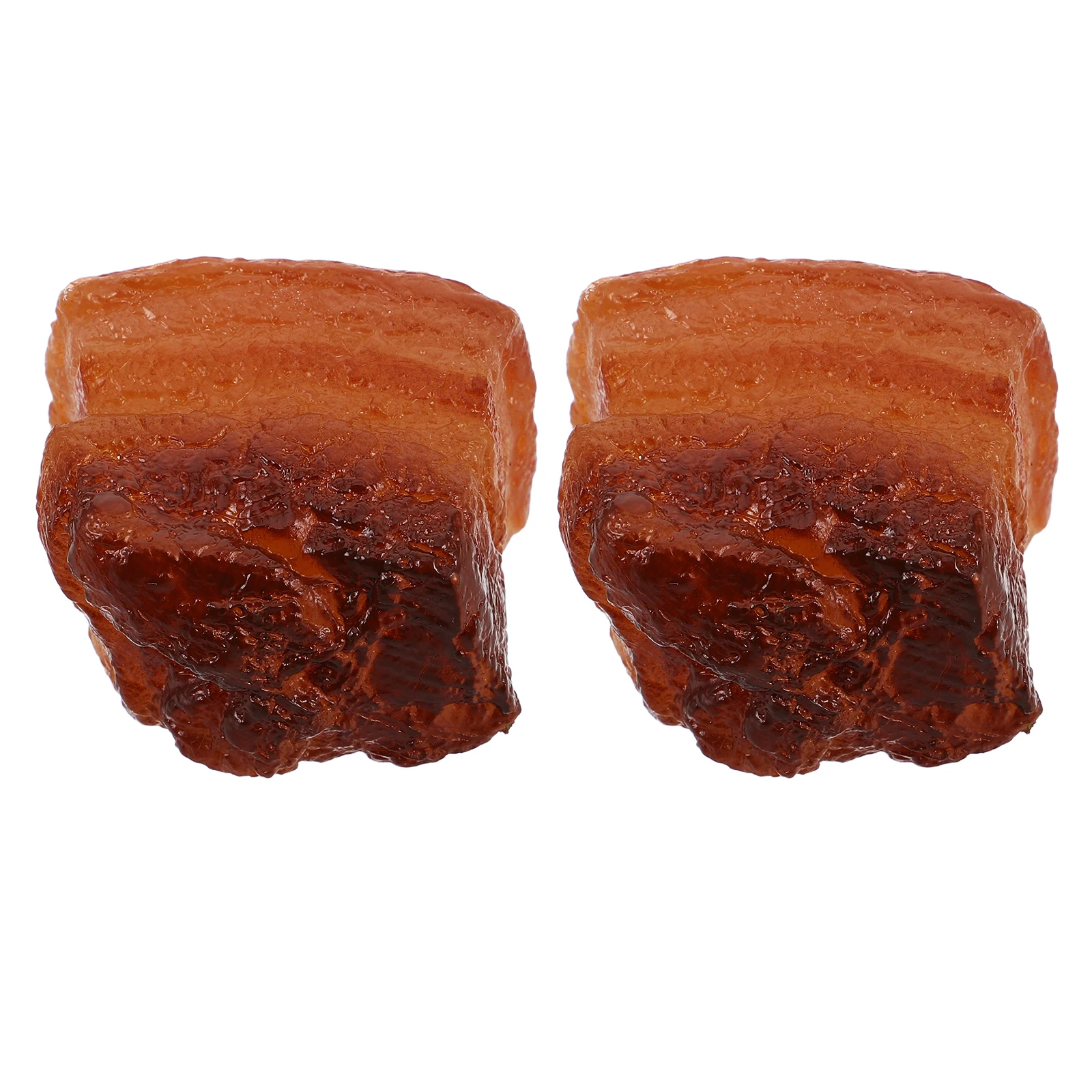 

2pcs Simulated Braised Pork Props Artificial Meat Decor Exquisite Craftsmanship Scratch Wear EcoFriendly Suitable