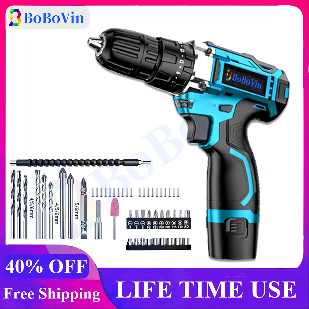 16.8V Cordless Drill Electric Screwdriver Rechargeable Wireless Power Driver DC Lithium-Ion Battery Household Multi