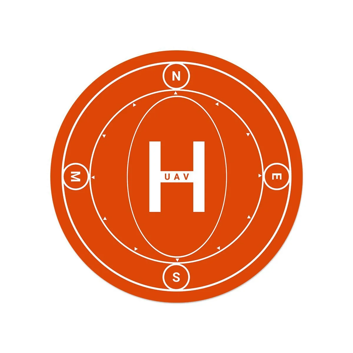 Round Drone Landing Pad Floor Mat Compass Direction Print Decorative Mat For Outdoor Lawn Patio Backyard Drone Takeoff Station