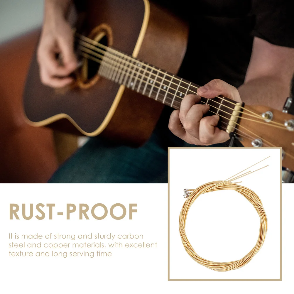 

1 set 1 Set Of Professional Strings Durable Acoustic Bass String Replacement Strong Carbon Steel Brass Long Lasting Smooth Safe