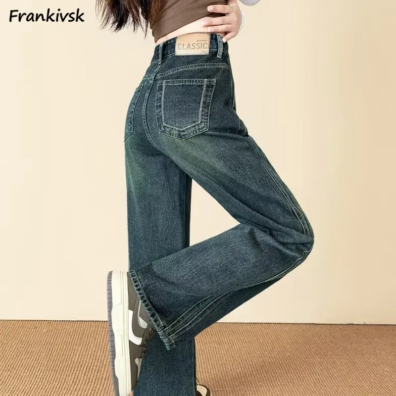 

Jeans Women Baggy All-match Fashion Hotsweet High Waist American Retro Nostalgic Streetwear Aesthetic Denim Trousers Autumn New