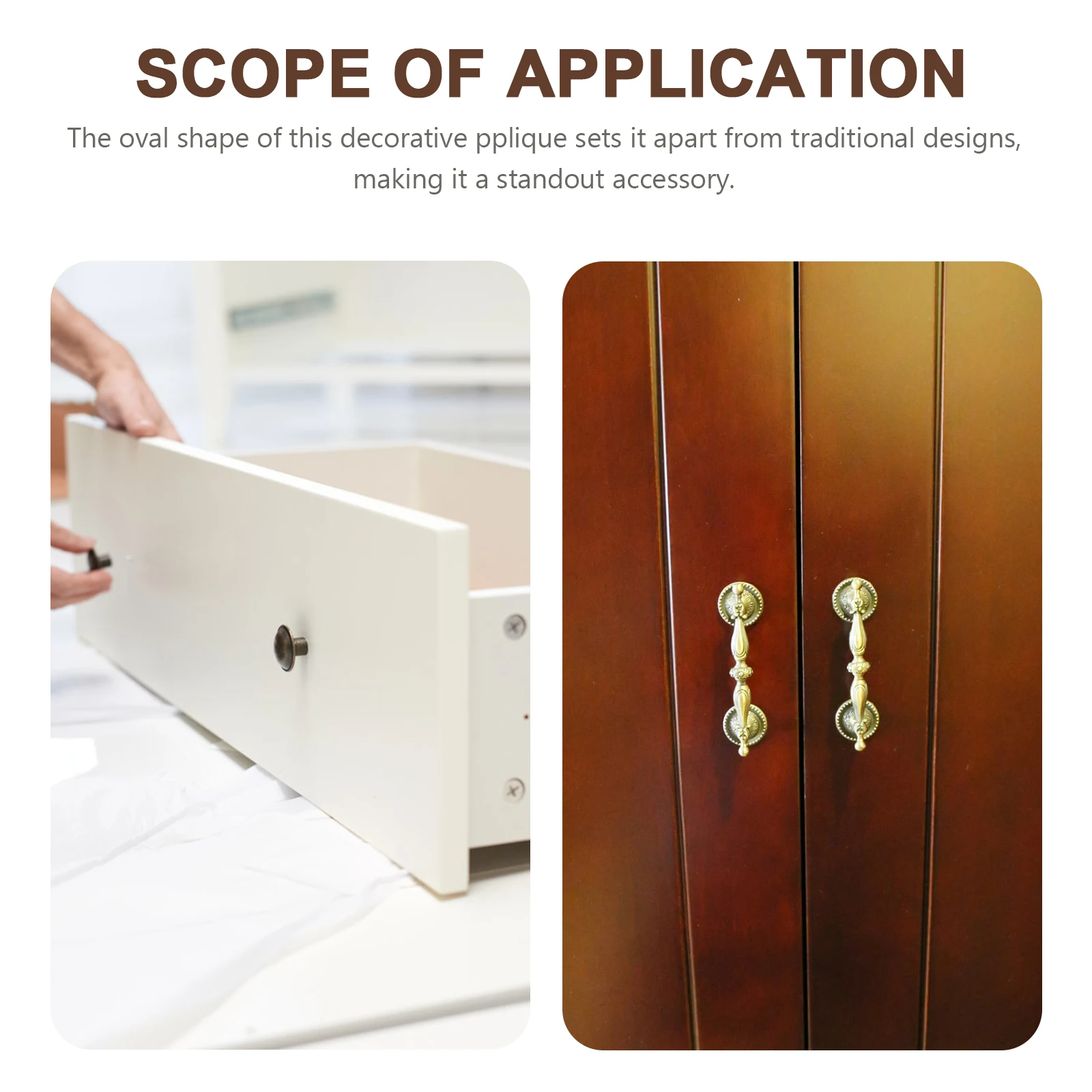 

European Style Carved Wood Applique Oval Unfinished Door Decor For Furniture Vintage Home Decoration Wall Trim