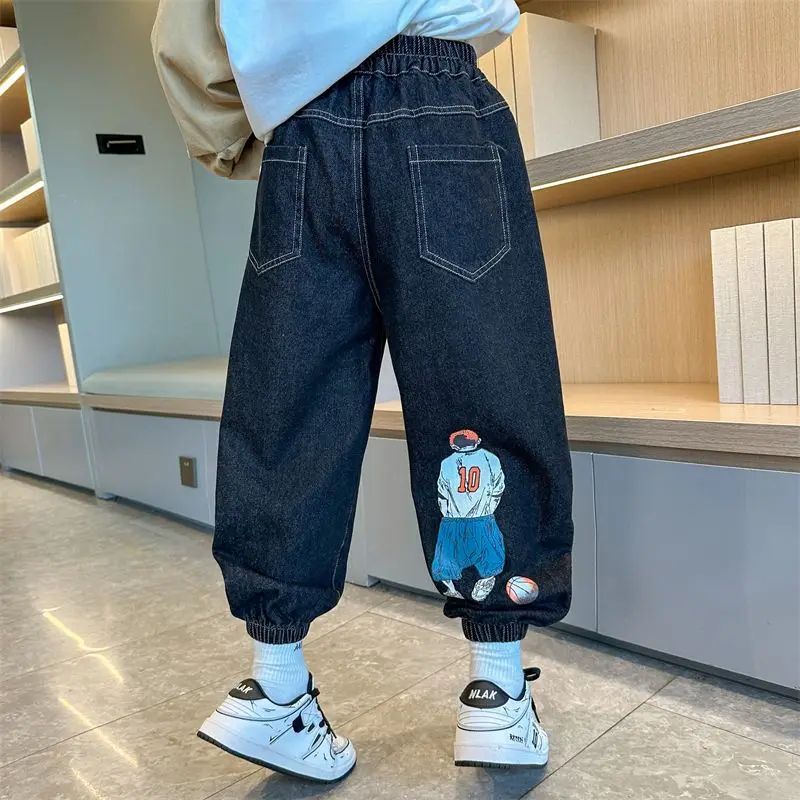 Pantalones vaqueros para niños, ropa de calle grande para primavera y otoño, pantalones largos elegantes, moda fresca para 8-14 años/alto 110-170cm, novedad de 2025