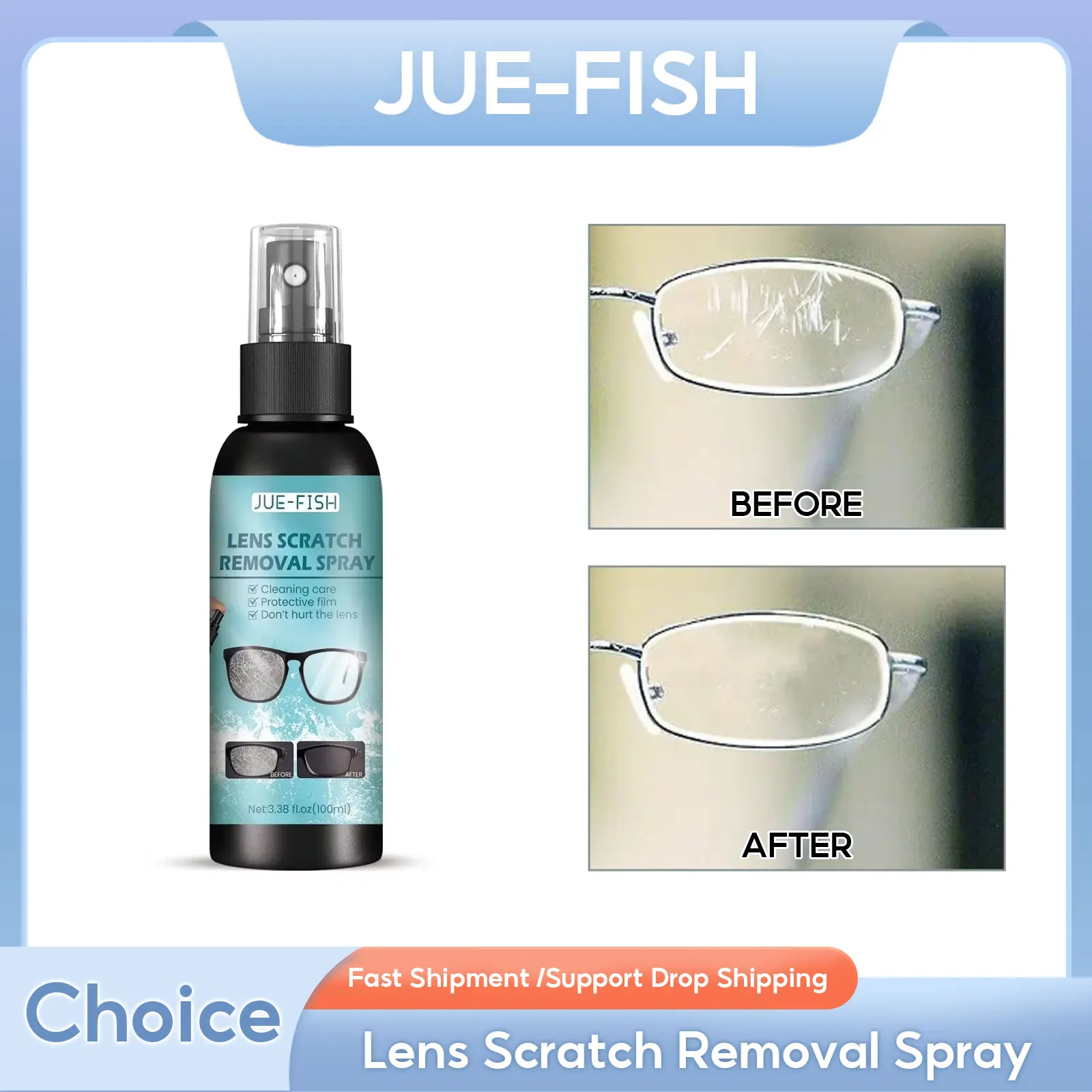 

Lens Scratch Removal Spray Anti Fog Glasses Refurbishment Maintenance Glass Screen Protect Film Portable Eyeglass Cleaner Liquid