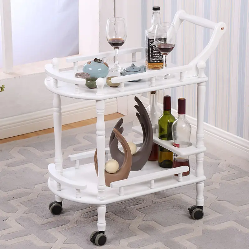 Solid wood dining cart Hotel food delivery cart Restaurant trolley Beverage trolley 4S shop Exhibition cart Banker home