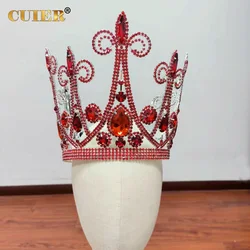 CUIER Super Gorgeous Oversize Hair Crown for Women Crystal Headpiece for TV Beauty Pageant Show Drag Queen Accessories