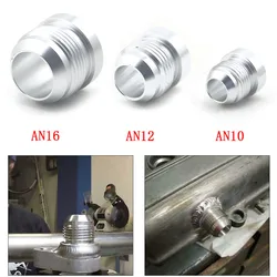 Hohe Qualität Aluminium AN4 AN6 AN8 AN10 AN12 AN16 AN20 Gerade Männlichen Weld Auf Fittting Bung Mutter Schlauch Fitting Silber