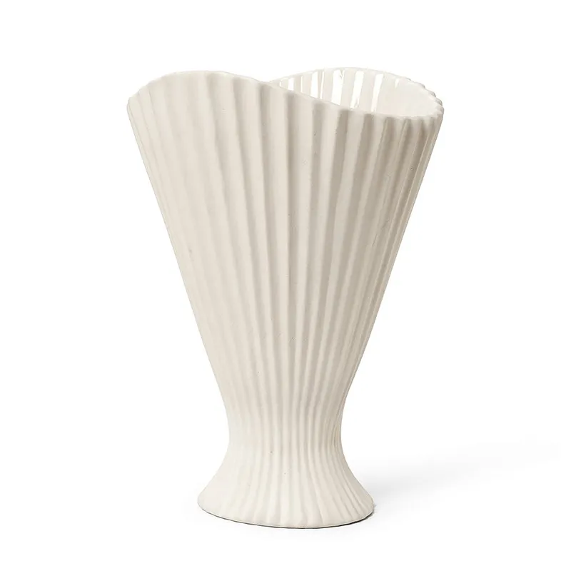 High-footed fruit plate ceramic fruit pot, living room, creative vase ornament with vase