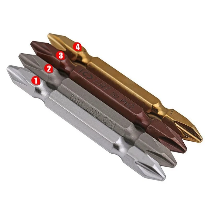 50~200mm S2/S3 Alloy Steel Phillips Screwdriver Bits Cross Head Magnetic Screwdrivers Double Head Electric Drill Screwdriver Bit