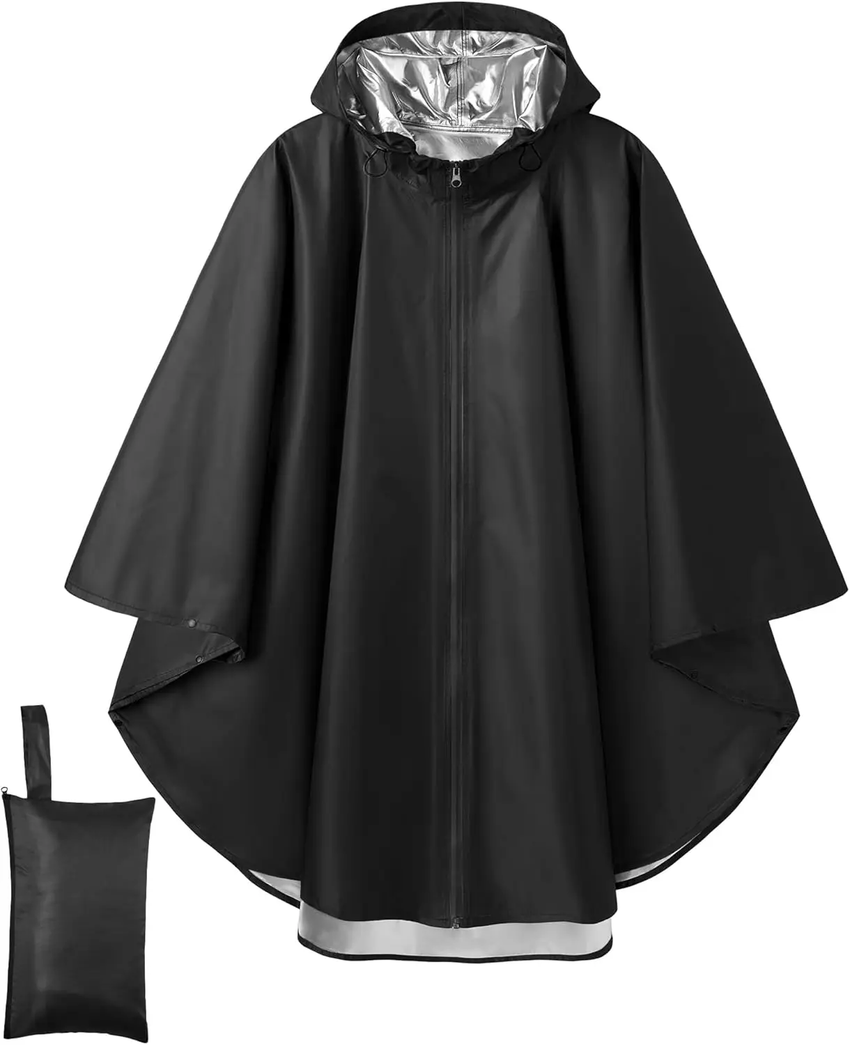 

Легкие водонепроницаемые дождевики с капюшоном на молнии, складывающиеся, для походов, кемпинга, для взрослых