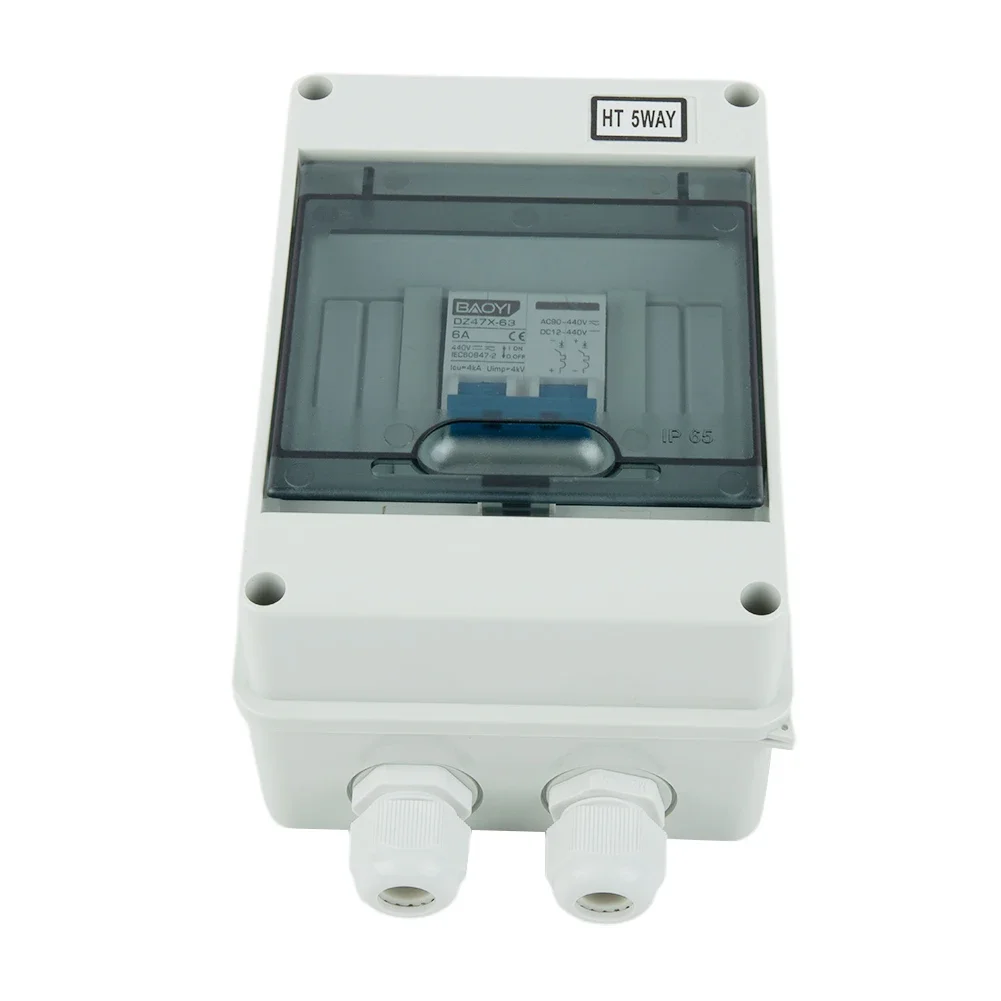 

Solar System Isolator Switch Box DC440V Circuit Breaker Disconnect Box for Solar Panel Grid Connected System 6 125A Rated