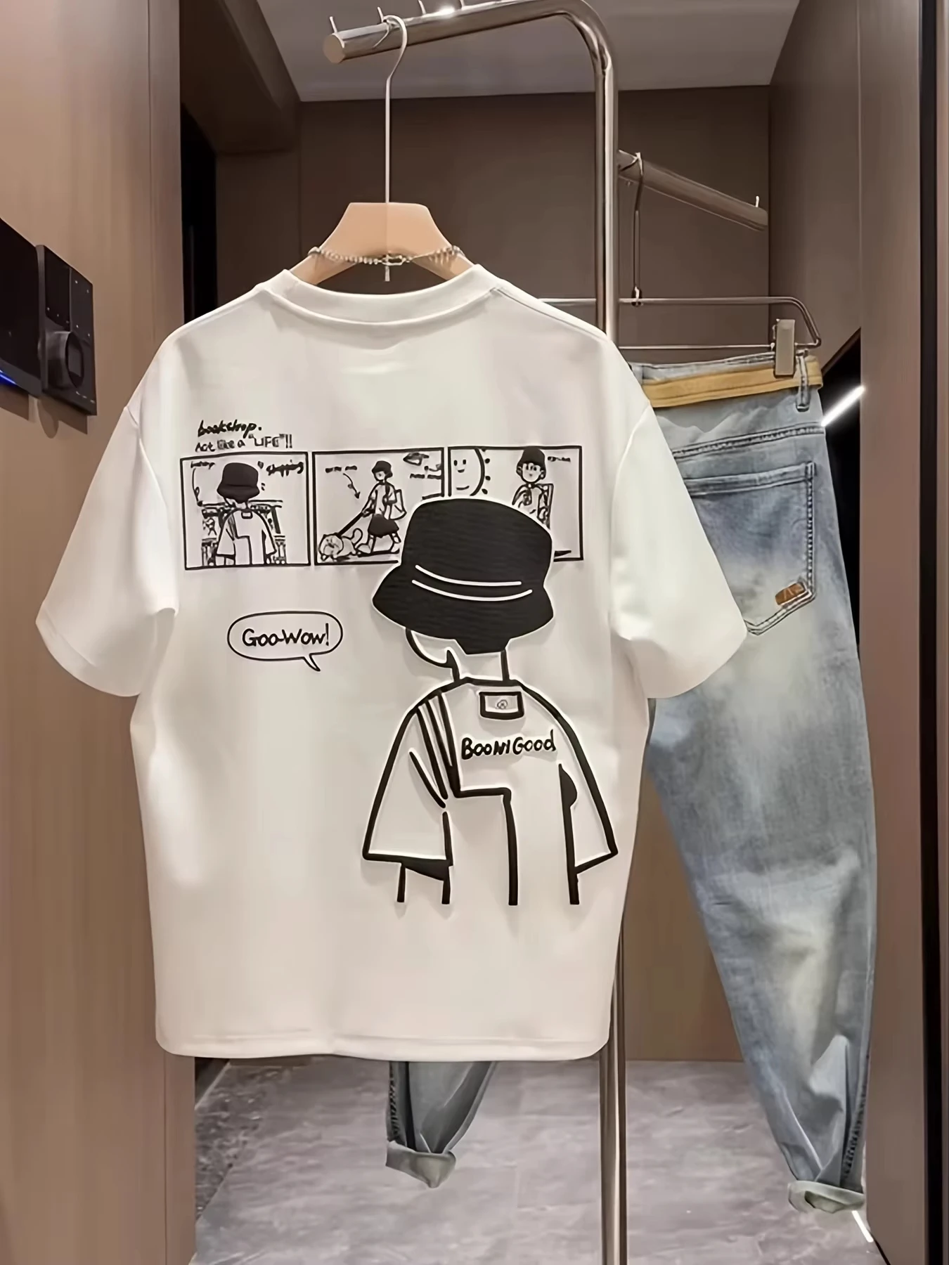 2026 Hot Sale Men'S Casual Short-Sleeve T-Shirt with A Round Neck, Trendy Design, Versatile for Summer, Featuring Print Patterns
