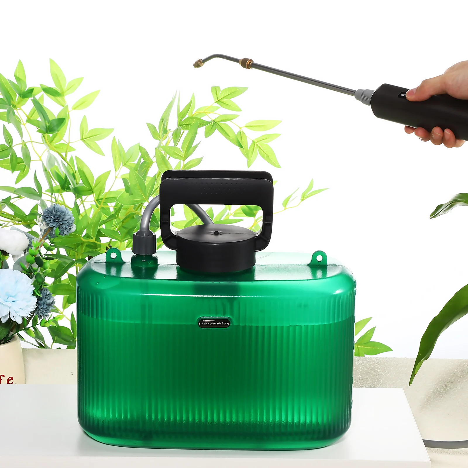 

5L Sprayer Power Lawn Water Sprayer High Pressure Operated Adjustable Rod Extended Hose Shoulder Strap