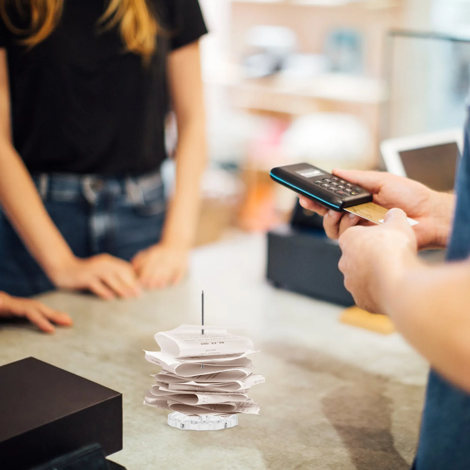 

4Pcs Desk Receipt Holder Spike Stick Bill Fork for Memo Note Invoice High-Quality Plastic Desktop Organizer Paper Holder Spike