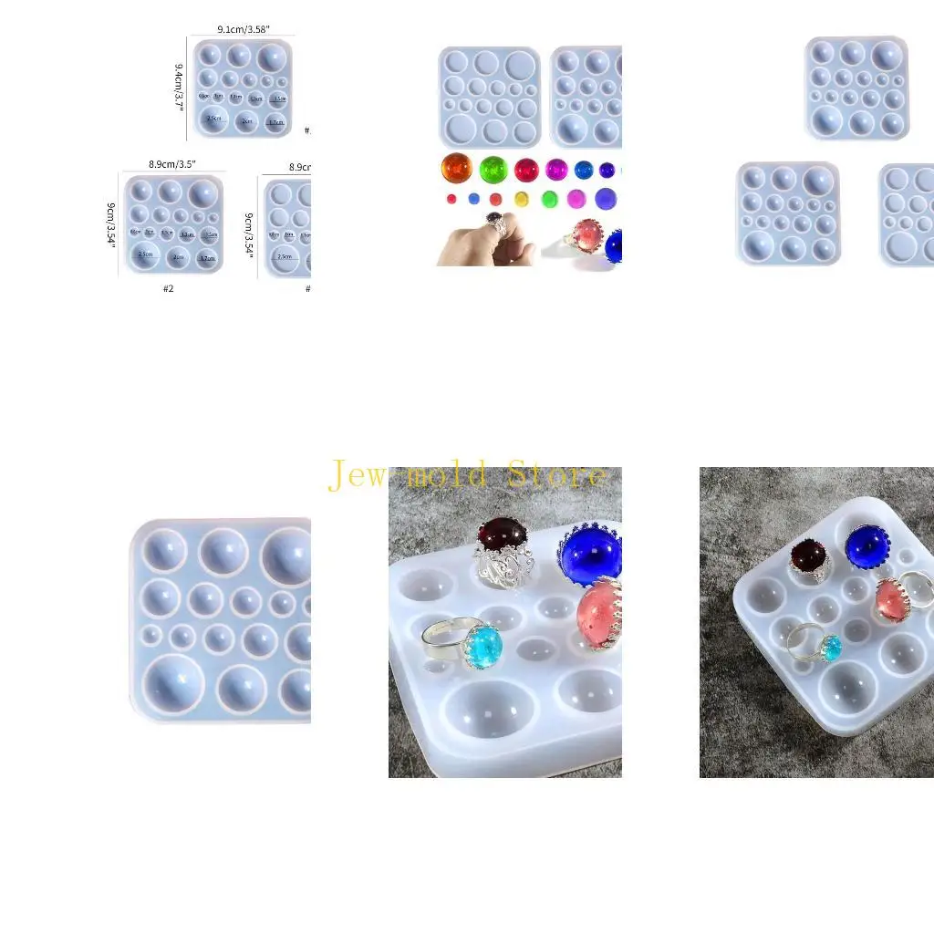 

C71B Shiny Glossy Silicone Resin Molds Round Patch Rings Mold DIY Pendant Ornaments Jewelry Epoxy Resin Crafting Molds