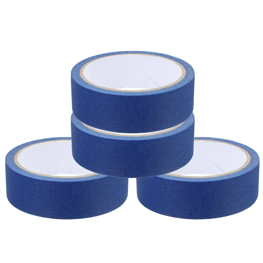 

4pcs 4 Rolls 24mm x 20m Blue Masking Tape for Painting Crafts Wall Spraying No Residue Reusable Hand Tearing Artistic Design