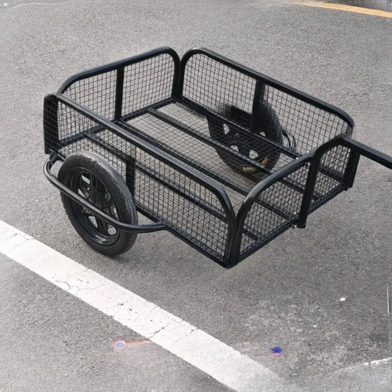 Outdoor Electric Bicycle, Rear Mounted Small Trailer, Stall for Cargo, Camping, Fishing, Tricycle