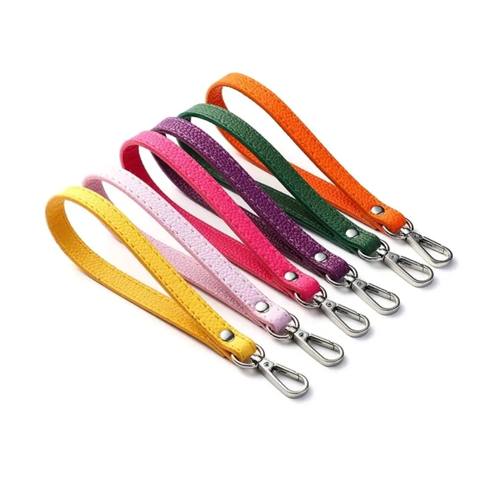 Portable PU Leather Bag Wrist Strap Replacement Soft Bag Strap Handle Solid Color Purse Handle Bag Accessories