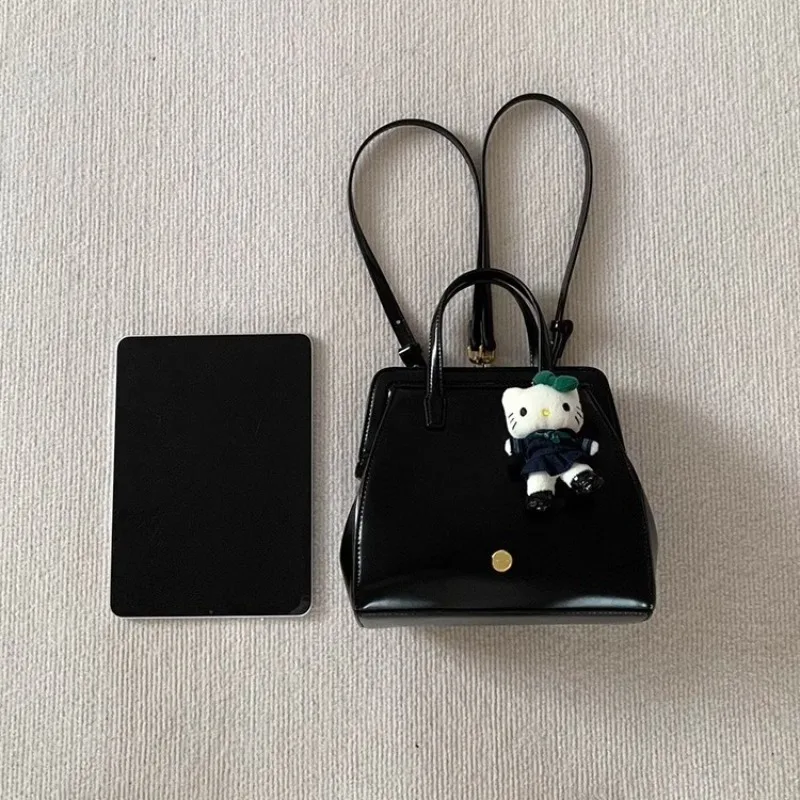 حقائب الخريف والشتاء النسائية ذات المشبك الرجعية حقائب الظهر المتخصصة حقائب الظهر السوداء الرجعية حقائب اليد العصرية #2