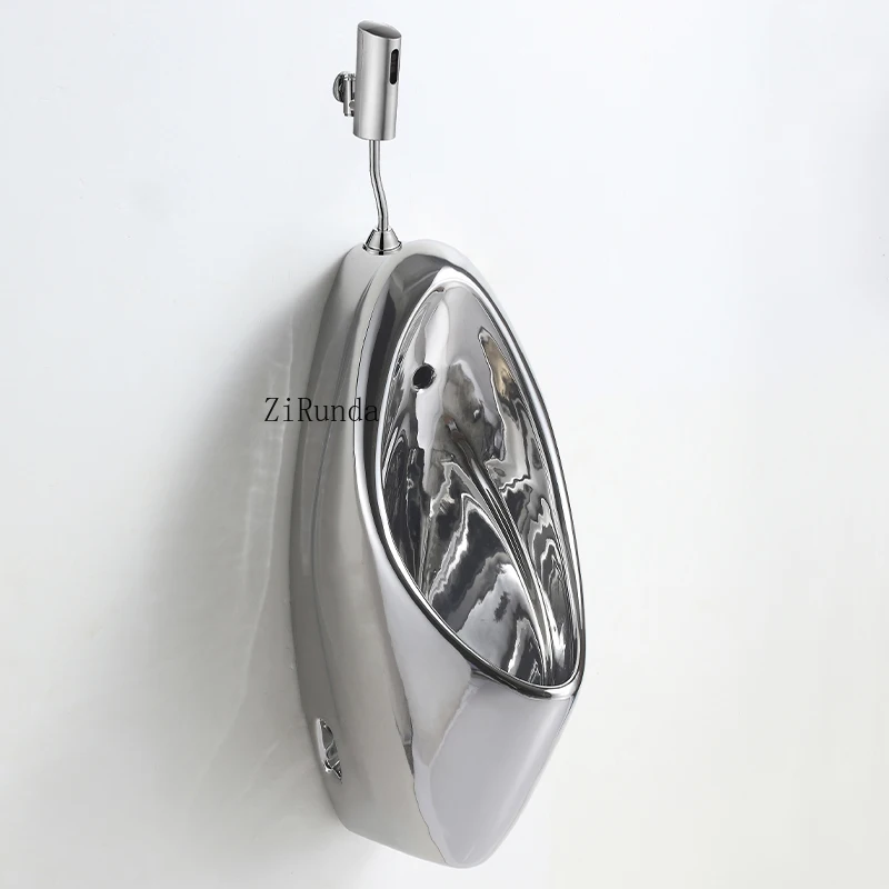 مبولة فضية مثبتة على الحائط KTV فندق مستشعر تلقائي لون مبولة مزيل العرق مضغوط يدويًا #3