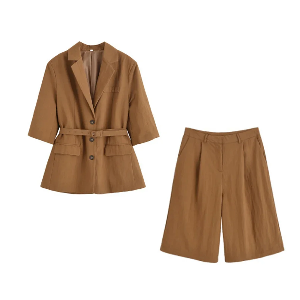 

Повседневные однотонные шорты, комплекты для женщин, пиджак, пальто, 2021, женская весенняя куртка, элегантные пиджаки, повседневная офисная верхняя одежда с длинными рукавами