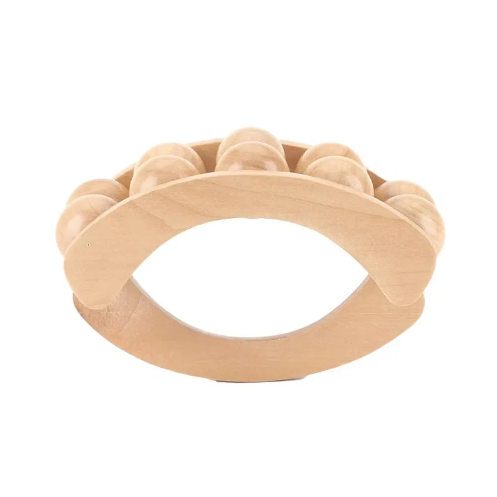 Natural Wood Massage Roller Tool Wooden 10 Bead Muscle Roller Massager Comfortable Ergonomic Lymphatic Drainage Roller
