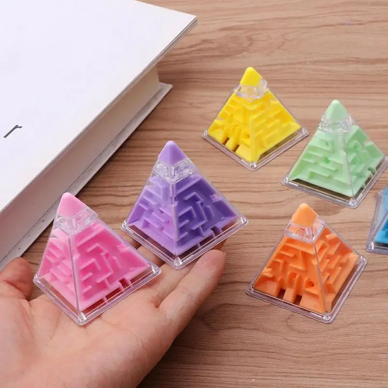 Speed Cube Rolling Ball Game Pyramid Maze Toys For Children Educational 3D Maze Magic Cubes Transparent Puzzles Birthday Gifts